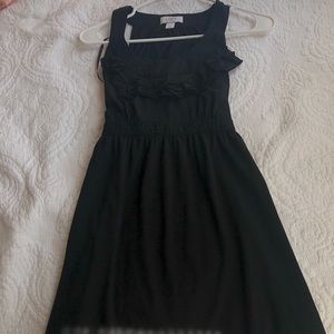 LOFT Petite Ruffle Black Dress